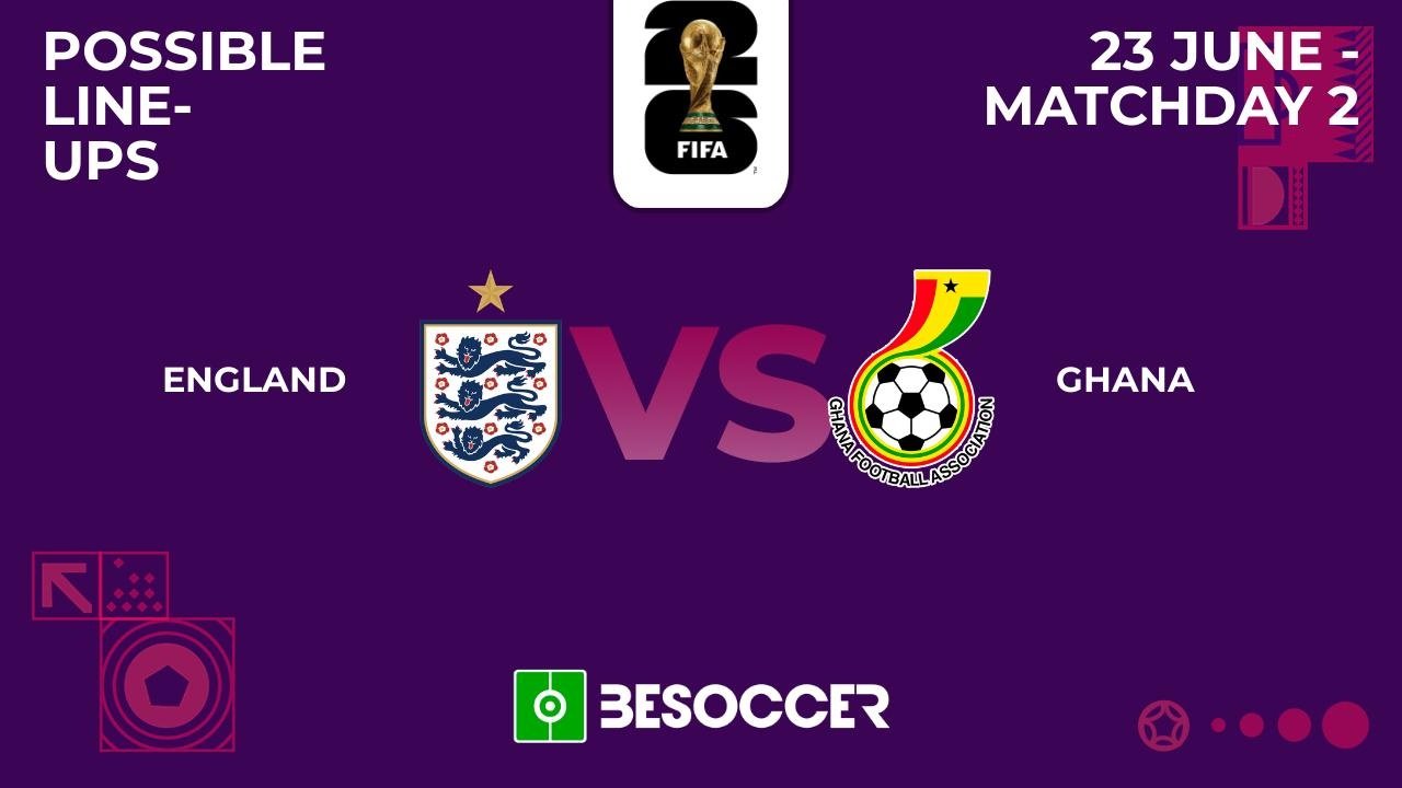 Possible lineups for England vs Ghana