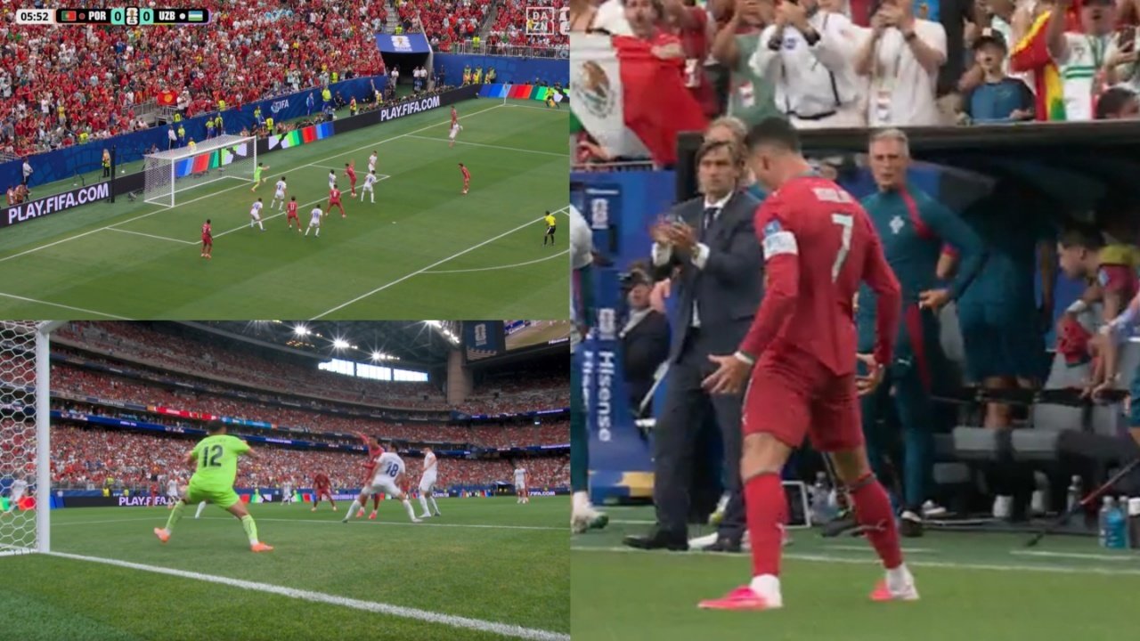 Cristiano Ronaldo ouvre le score. Capture d'écran/DAZN