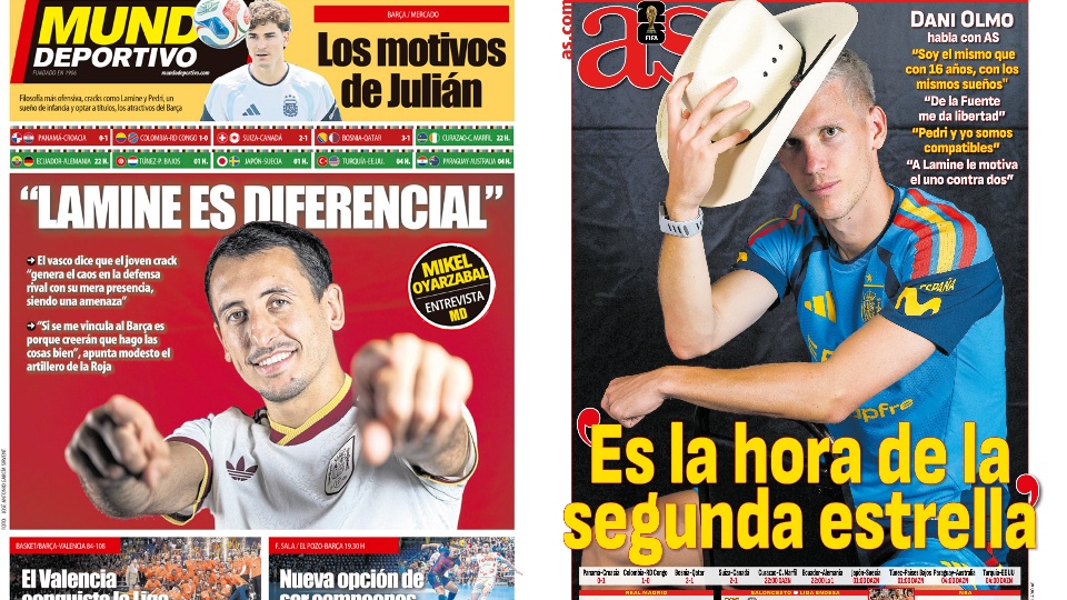 Portadas de la prensa deportiva del 25-06-26