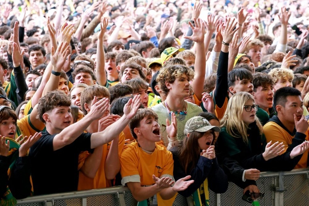 Australia fans celebrate in Sydney AFP DAVID GRAY