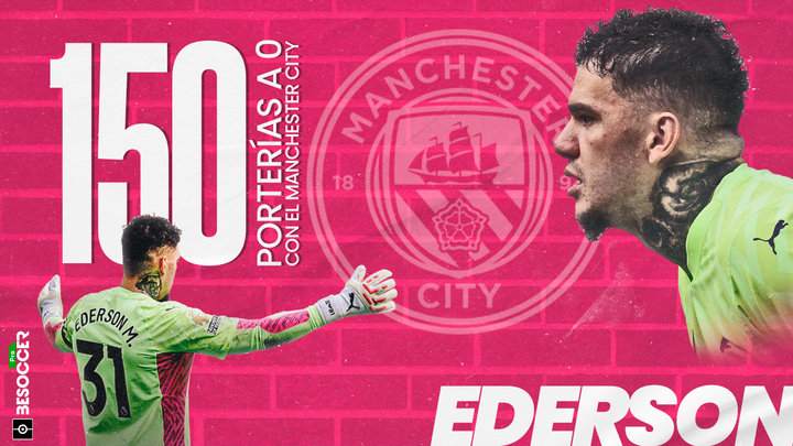 150 cerrojos de Ederson en el Manchester City, casi la mitad de sus partidos