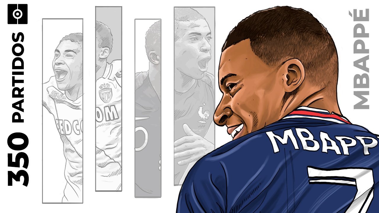 Mbappé cumplió 350 partidos como profesional ante el OM. BeSoccer Pro