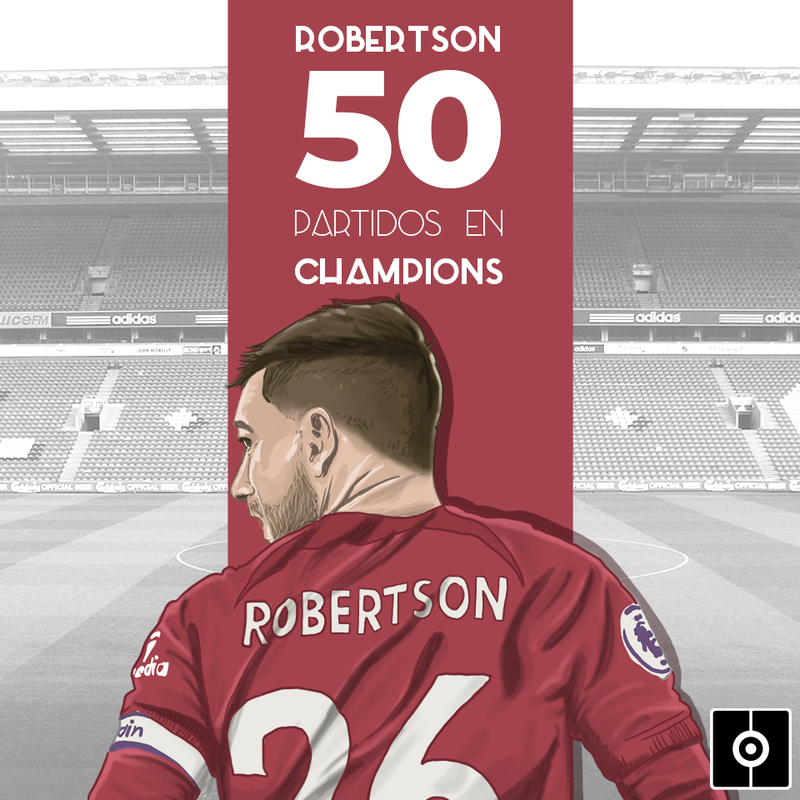 50 partidos en Champions de Robertson