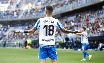 Vadillo, en el Málaga-Huesca de la jornada 33 de Segunda División. Marilú Báez
