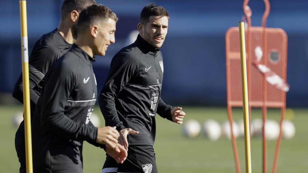 Cufré y Jairo, en el entrenamiento del Málaga CF. MálagaCF