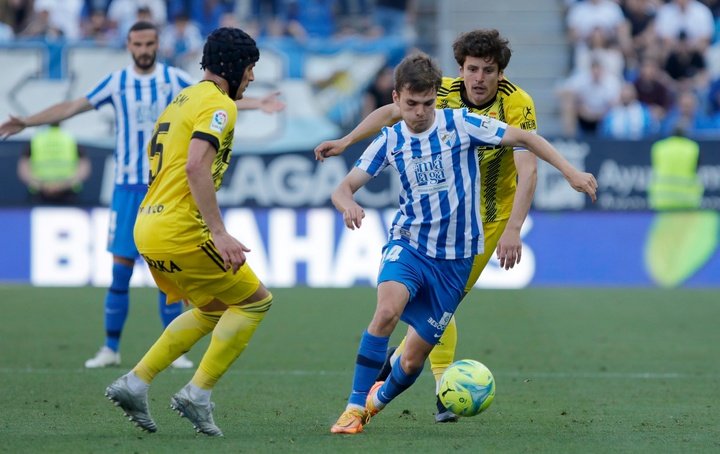 Febas, en el Málaga - Oviedo. Marilú Báez