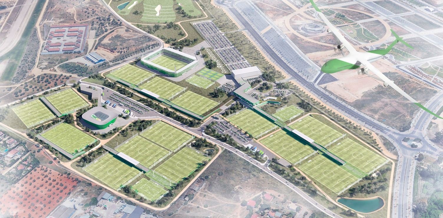 La nuevba Ciudad Deportiva del Real Betis en Dos Hermanas será una de las más grandes de Europa cuando este´finalizada. RBB