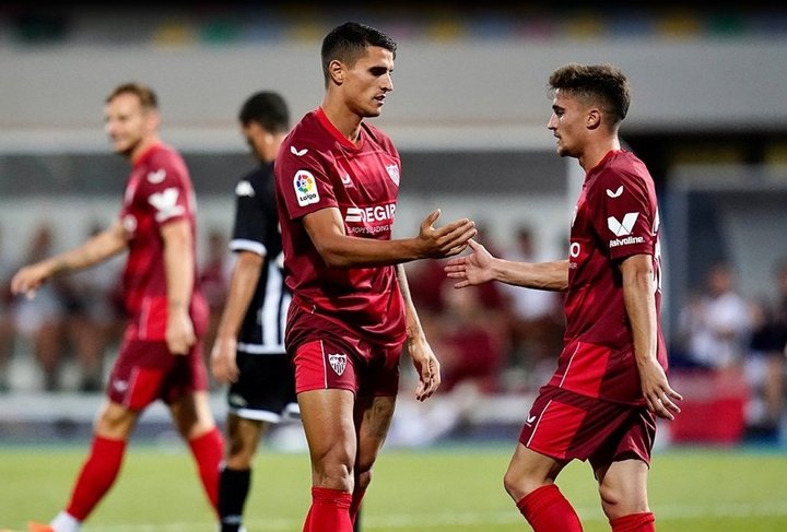El Sevilla FC goleó al Angers en el tercer amistoso de la pretemporada. Foto: SFC Media