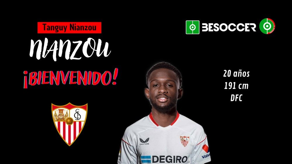 Tanguy Nianzou, nuevo fichaje del Sevilla FC. Foto: @BesoccerSevilla