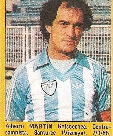 Imagen de Alberto Martín como jugador del CD Málaga. elsitiodemiscromos.com
