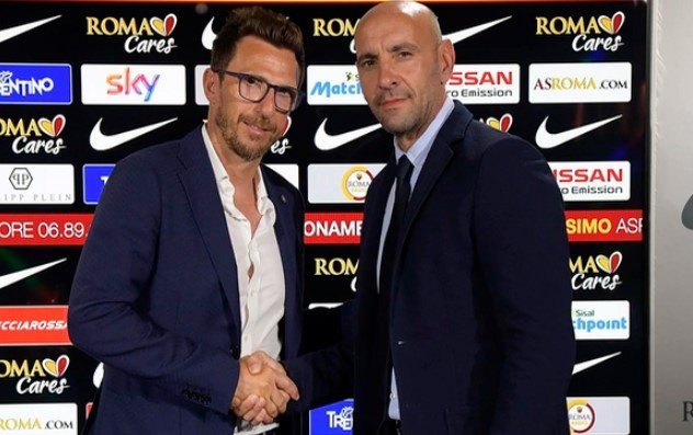 El director deportivo del Sevilla FC, Monchi, fichó en 2017 a Di Francesco como entrenador de la Roma. Fotos: ASRoma
