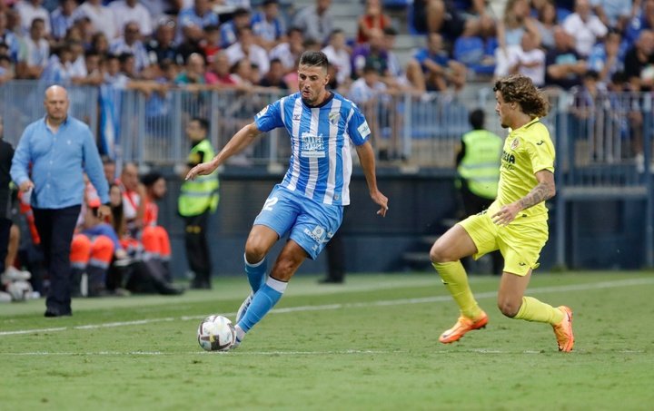 Pablo Chavarría, en un momento del partido del pasado sábado con el Málaga CF ante el Villarreal B en La Rosaleda. Marilú Báez