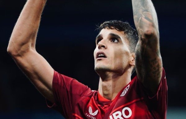 Erik Lamela, celebrando su gol en el Bernabéu. Foto: @SevillaFC