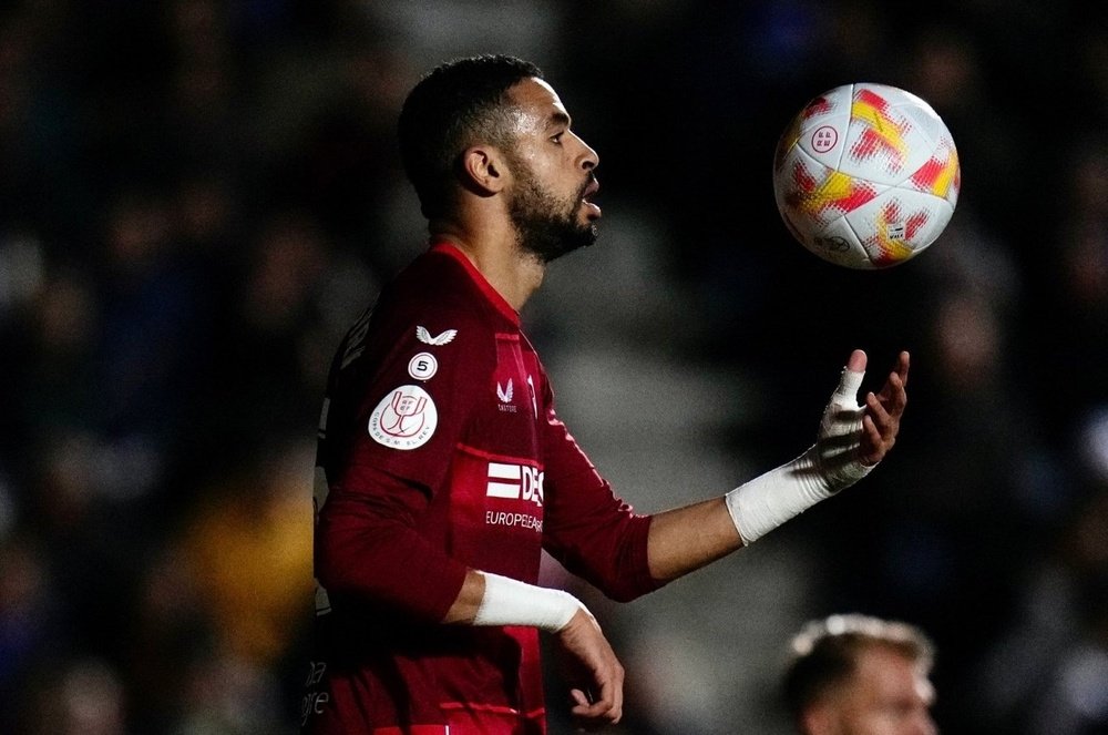 Youssef En-Nesyiri, tras marcar tres goles en Copa del Rey. Foto: @SevillaFC