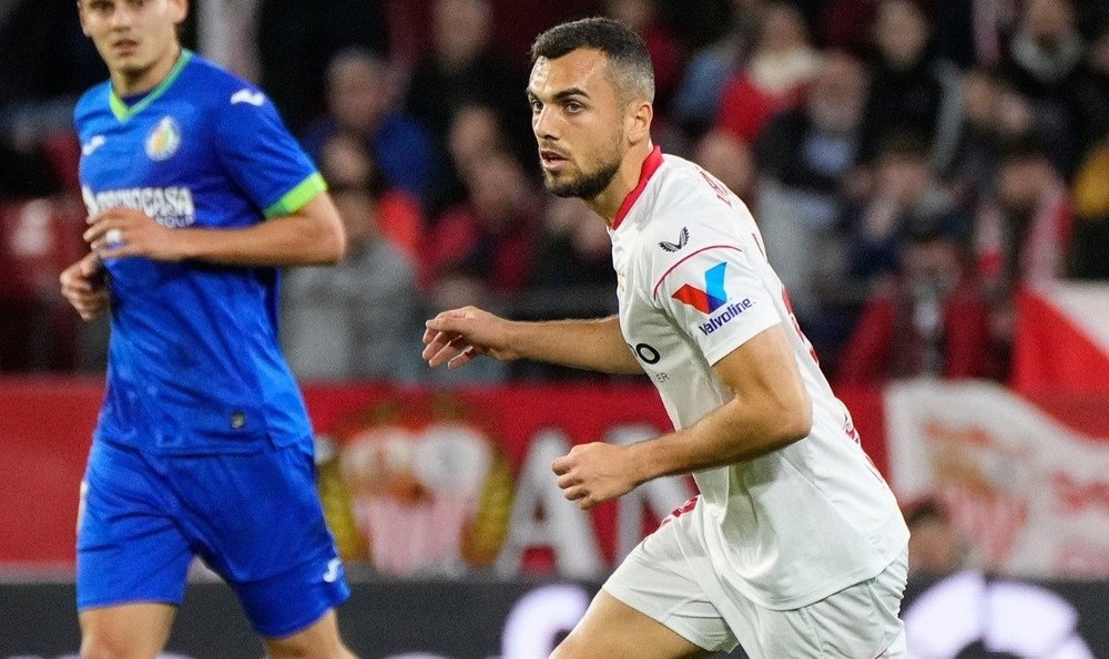 Joan Jordán, en el partido ante el Getafe CF. Foto: @SevillaFC