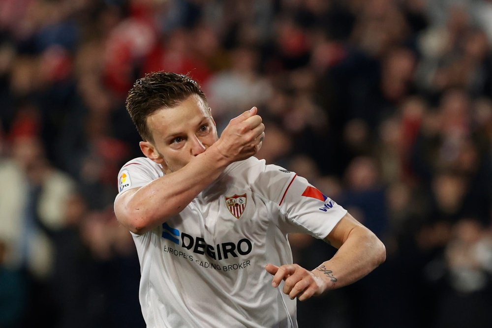 Ivan Rakitic celebra el gol que le ha dado la victoria al Sevilla FC ante el Cádiz CF. Foto: LaLiga