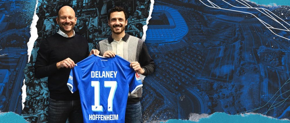 Thomas Delaney, posando con su nueva camiseta. Foto: Hoffenheim