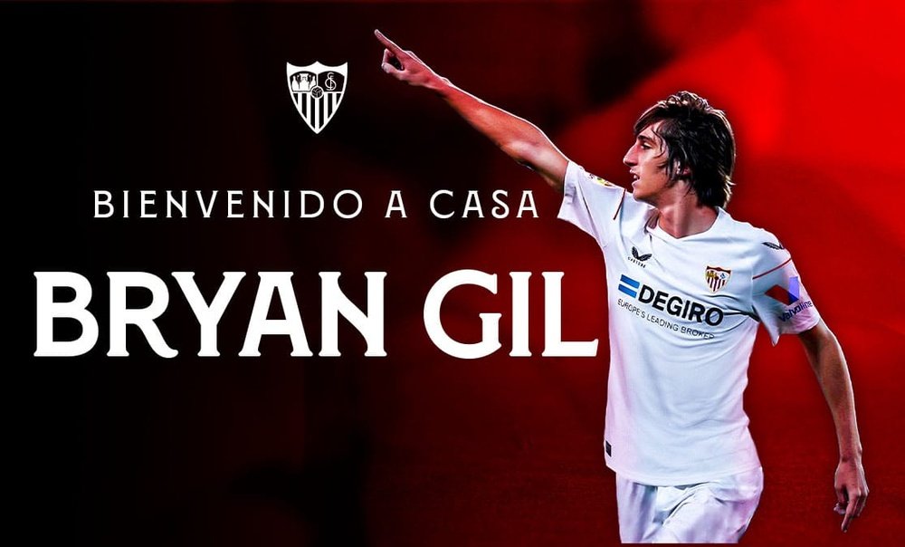 Bryan Gil vuelve al Sevilla FC. Foto: SFC Media.