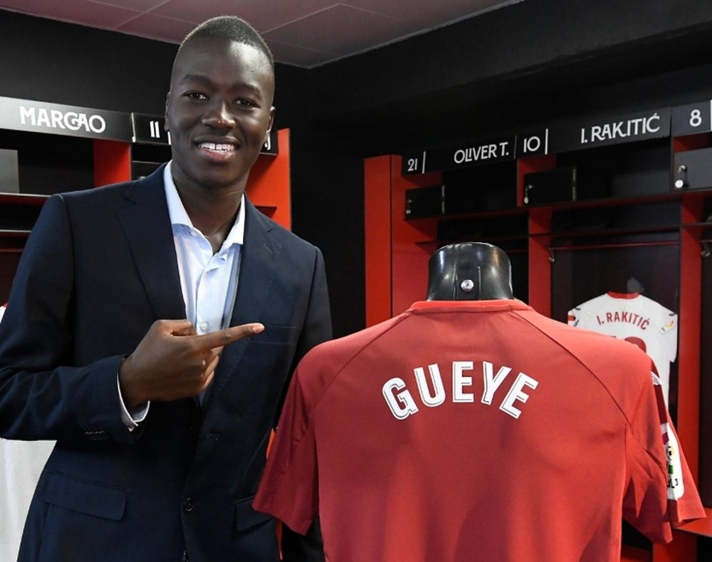 Pape Gueye en el vestuario del Ramón Sánchez Pizjuán. Foto: SFC Media.