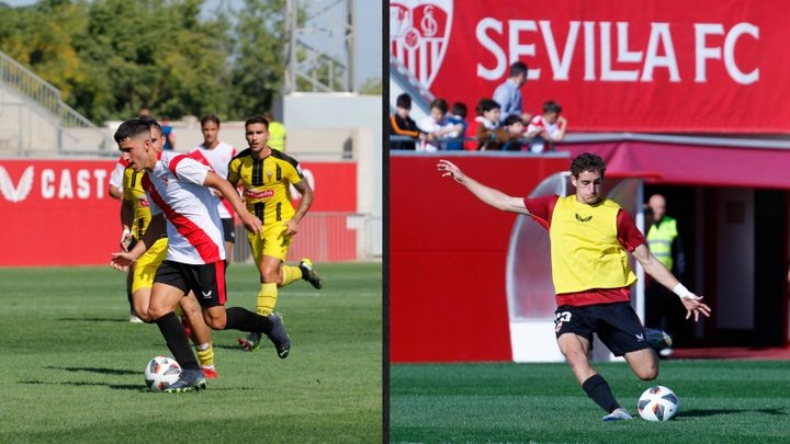 Imágenes de Ismael Salguero (Izquierda) y Manuel Bueno (Derecha) con el Sevilla Atlético | Alejandro Núñez