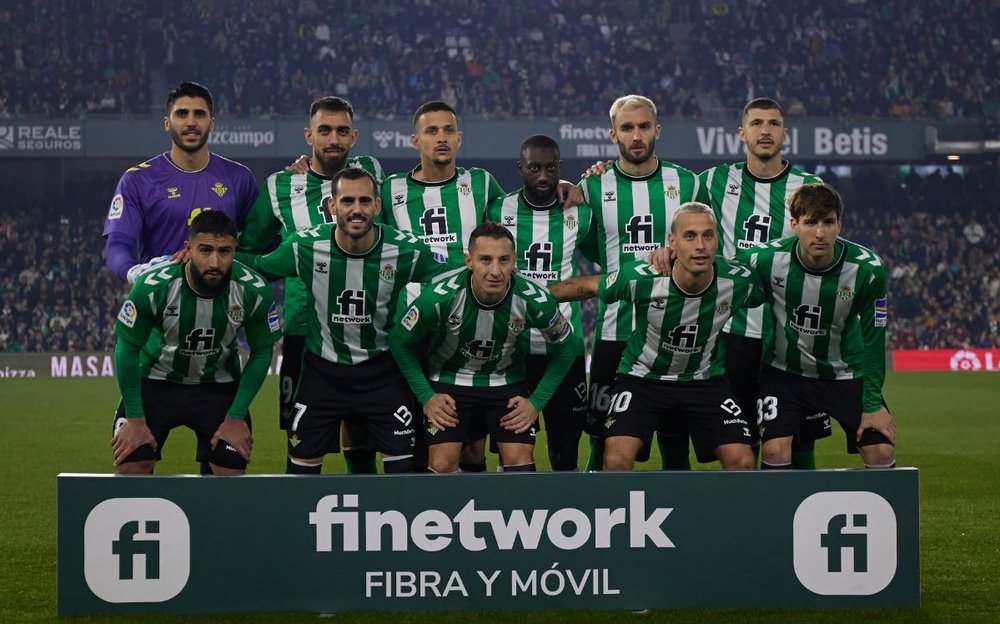 El once titular del Real Betis que salió a jugar ante el Celta (3-4) el pasado sábado.- RBB