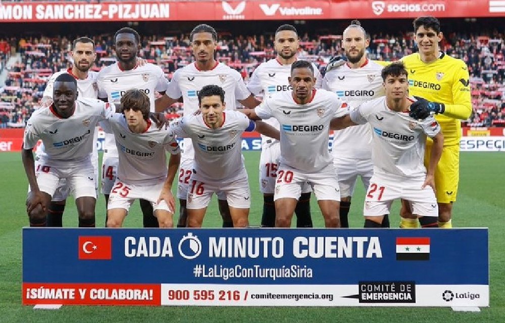 El once inicial del Sevilla FC ante el Mallorca en el cuarto triunfo consecutivo del equipo de Jorge Sampaoli en el Ramón Sánchez-Pizjuán. Foto: SFC Media