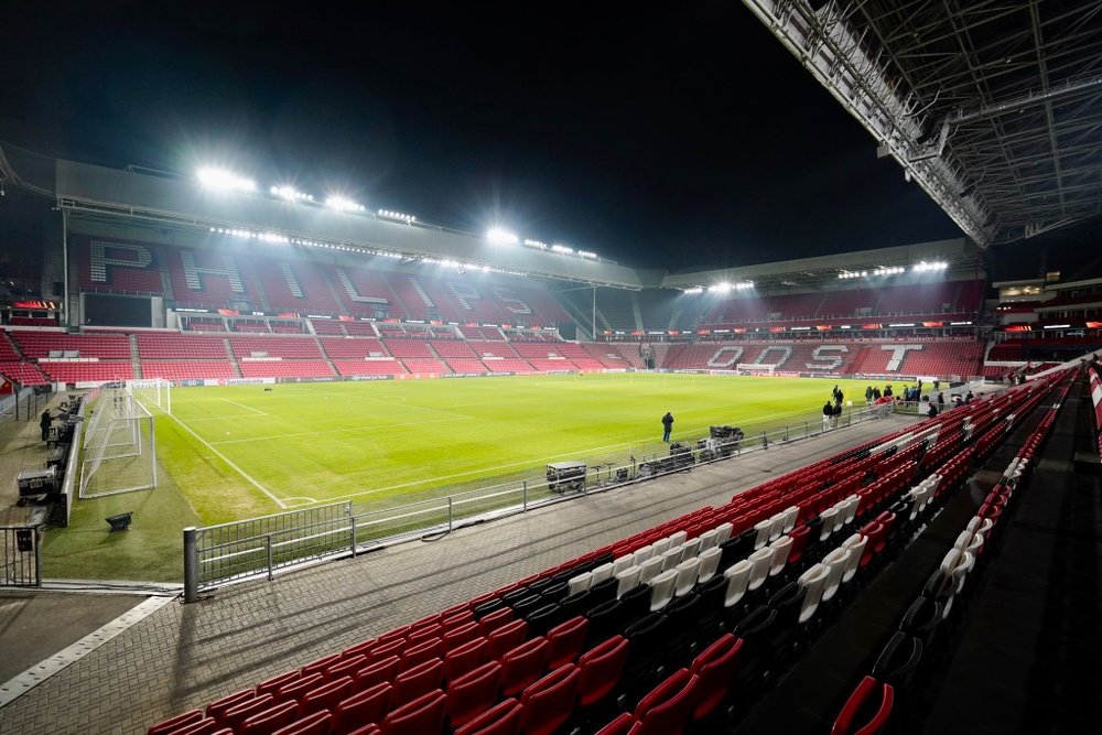El Philips Stadium, el estadio donde PSV Eindhoven y el Sevilla FC disputan este jueves el partido de vuelta de los 1/16 de final de la Europa League. Foto: SFC Media
