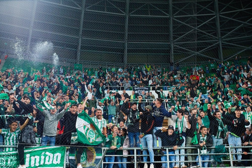 Aficionados del Betis en Budapest la pasada campaña. RBB