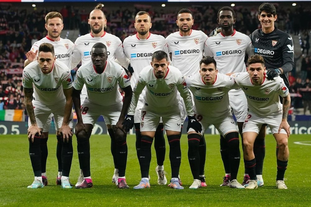 Once del Sevilla FC en el Cívitas Metropolitano para el duelo ante el Atlético de Madrid. Foto: SFC Media.