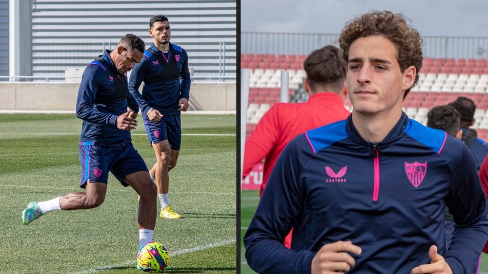 Imágenes de Fernando Reges y Manu Bueno entrenando con el Sevilla FC | Imágenes: Mario Míjenz García