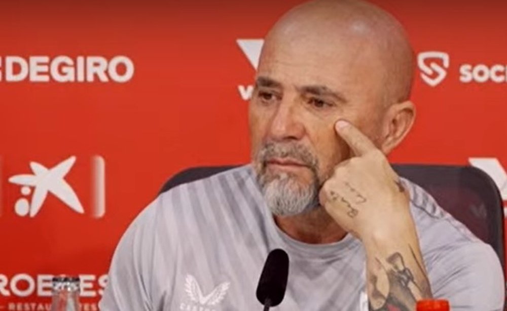 El entrenador del Sevilla FC, Jorge Sampaoli, en la rueda de prensa previa al partido de este domingo ante el Almería. Foto: SFC Media