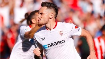 Imagen de Lucas Ocampos tras el gol | Imagen: Sevilla FC