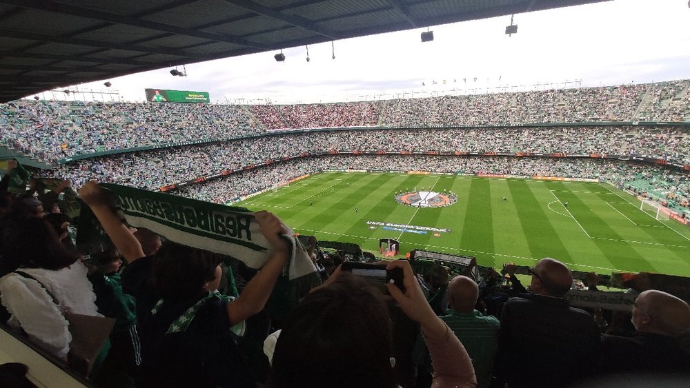 El Benito Villamarín registró este jueves la mejor entrada de la temporada en el partido ante el United.-  Arturo E. Parejo