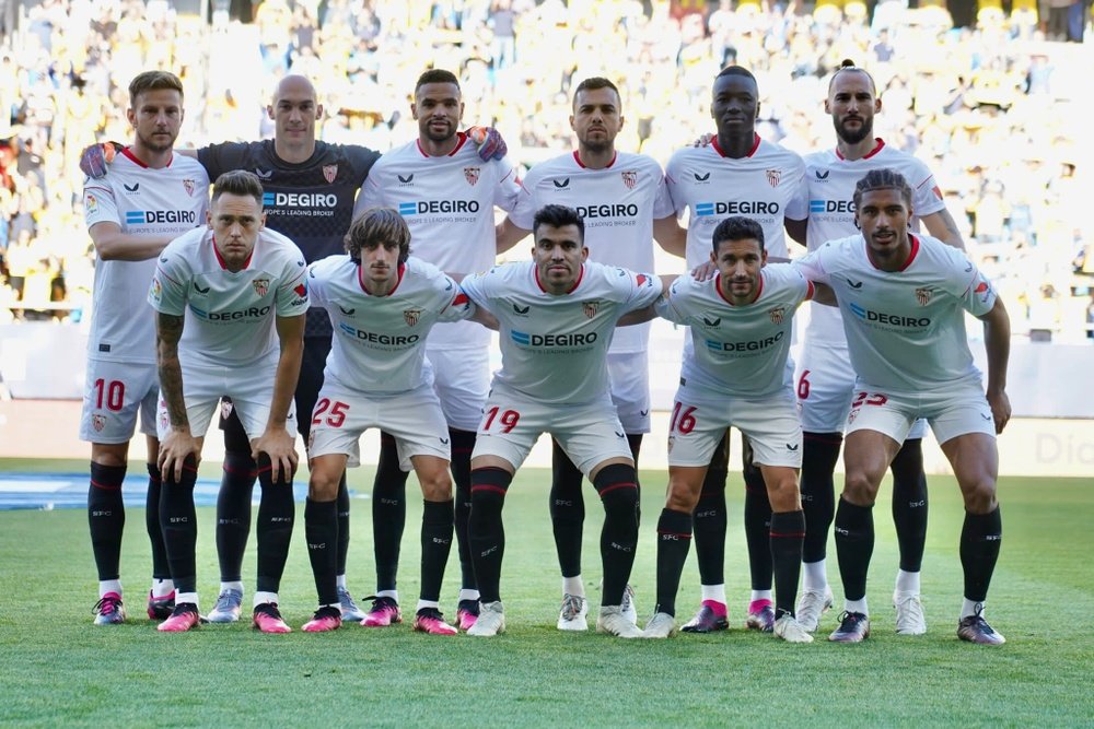 El once inicial del Sevilla FC en el triunfo 0-2 ante el Cádiz en el Nuevo Mirandilla. Foto: SFC Media