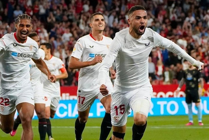 Youssef En-Nesyri celebrando su gol ante el RC Celta de Vigo. Foto: @SevillaFC