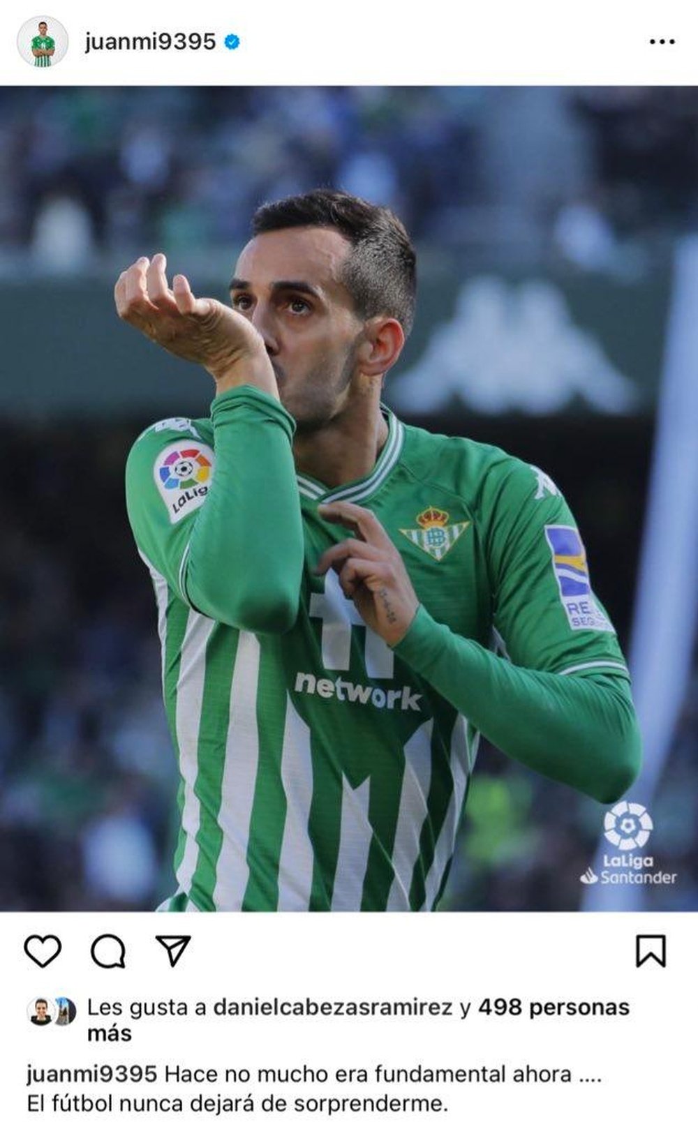 Captura de pantalla de la publicación de Juanmi Jiménez