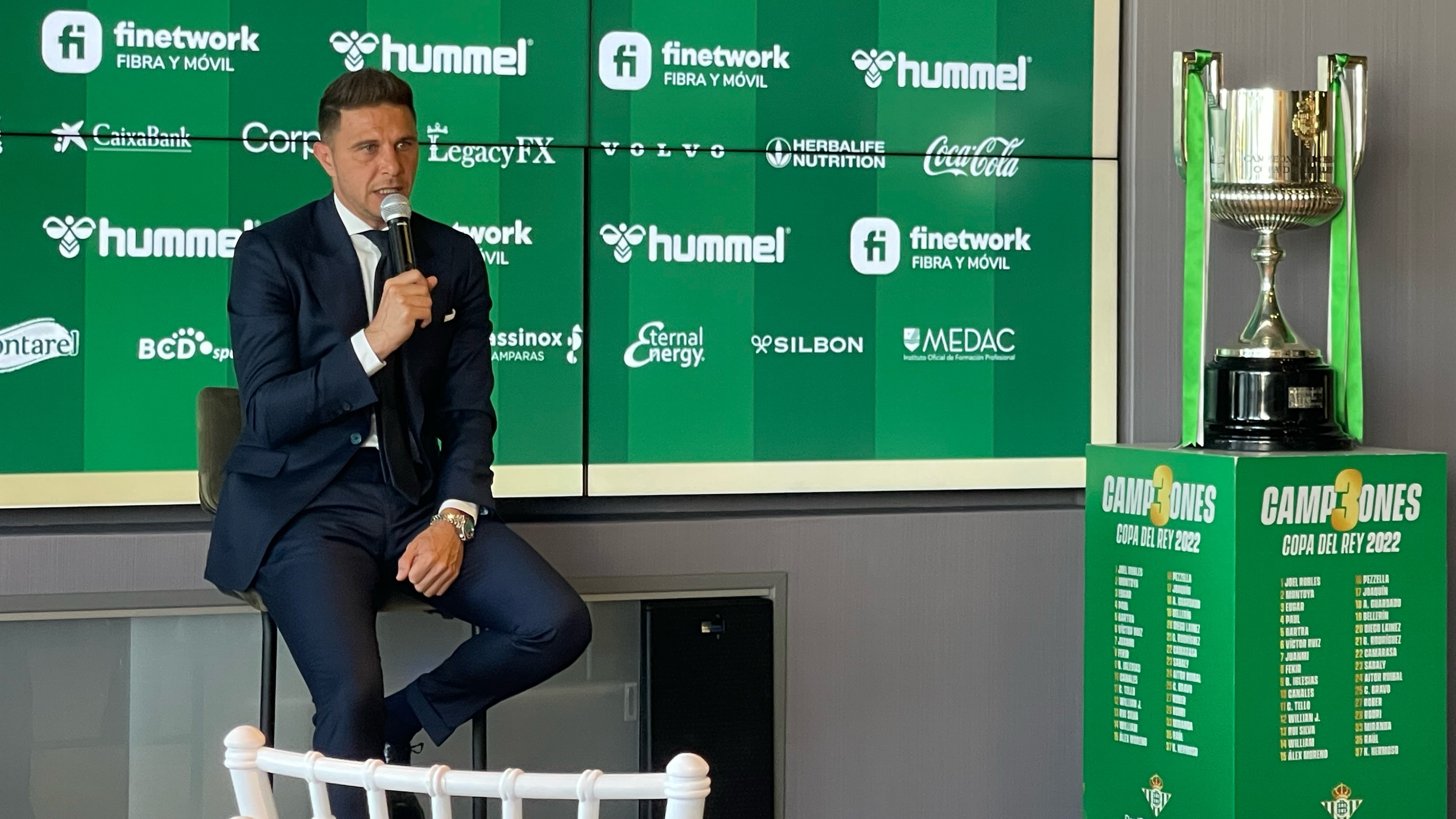 Joaquín Sánchez, durante el acto de homenaje por su trayectoria tras anunciar su retirada. PG