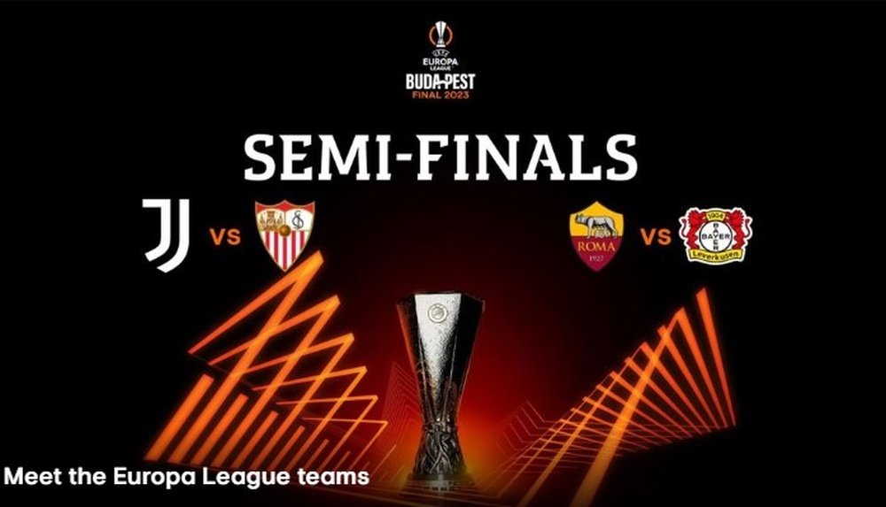 Así queda el cuadro de semifinales de la Europa League 2022-23, con el Sevilla FC midiéndose a la Juventus. Foto: UEFA
