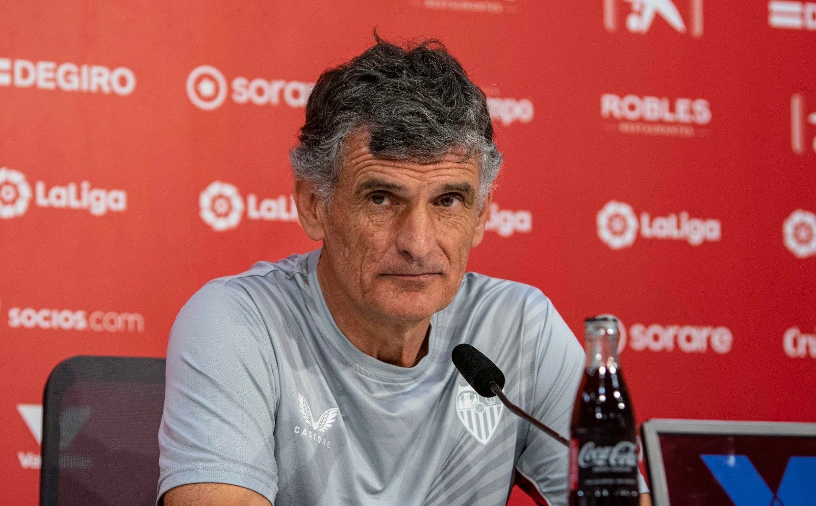 José Luis Mendilibar en la rueda de prensa previa al Real Sociedad-Sevilla FC. Foto: Mario Míjenz