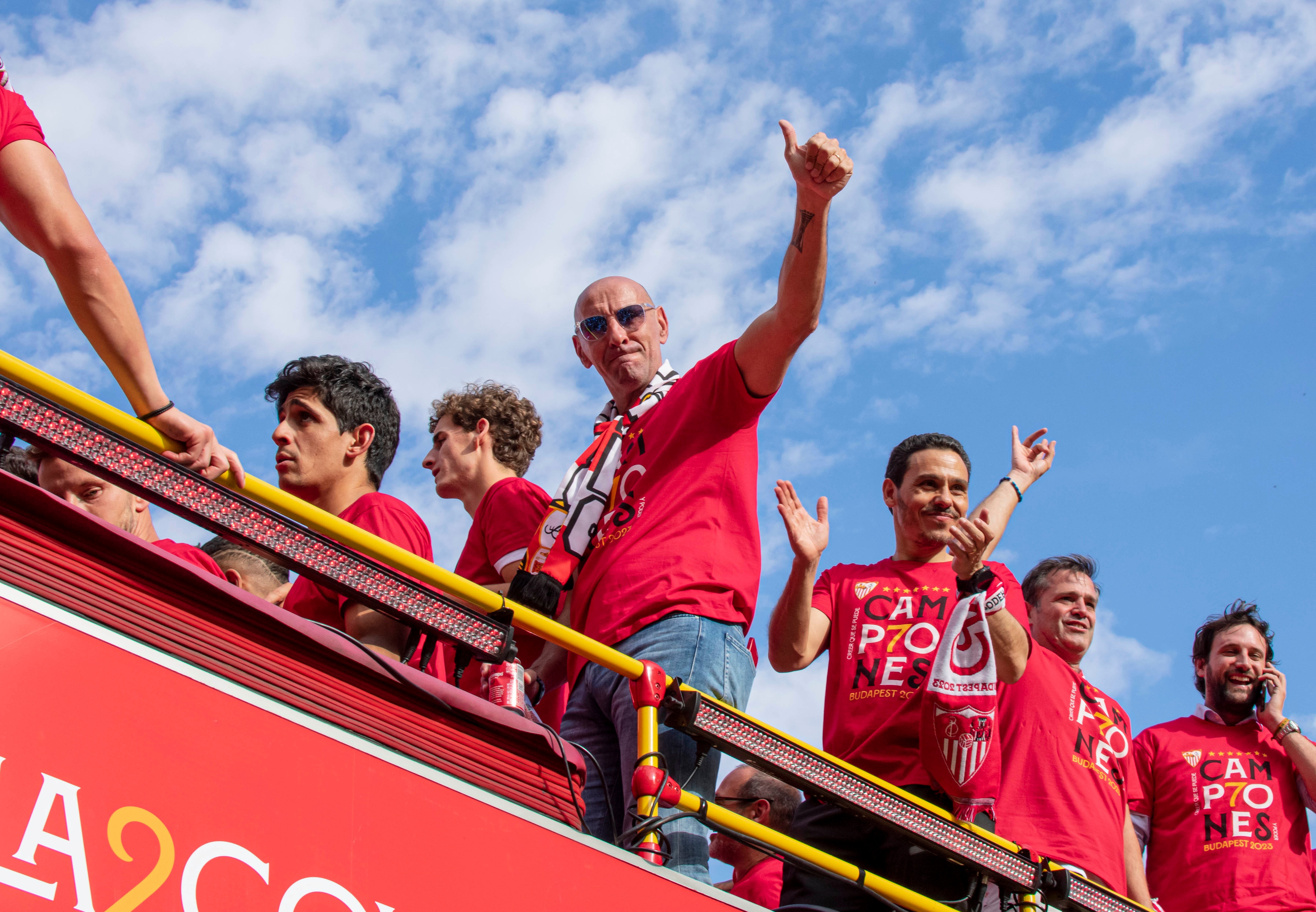 Imagen de Monchi durante la celebración de la séptima UEFA Europa League  | Imagen: Mario Míjenz García