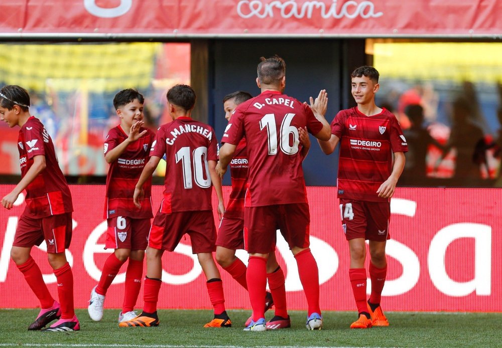 El Sevilla FC celebrando un gol en LaLiga Promises. Foto: LaLiga