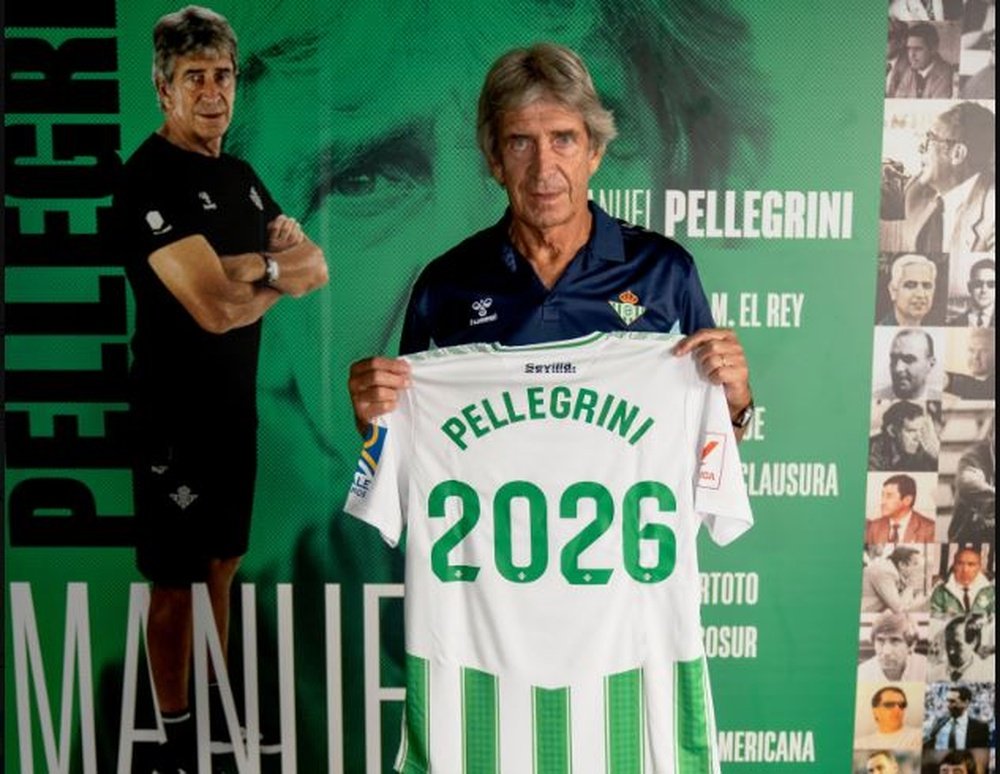 Manuel Pellegrini ha renovado hasta junio de 2026, fecha marcada para la conclusión del actual Plan Estratégico del Real Betis.- RBB
