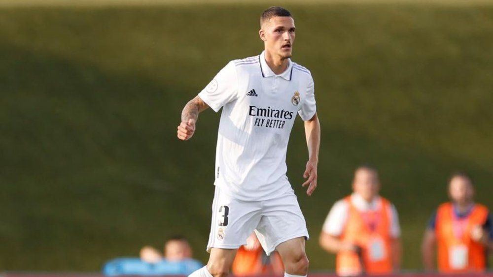 Rafa Marín durante un partido de esta pretemporada con el Real Madrid Castilla. RM TW