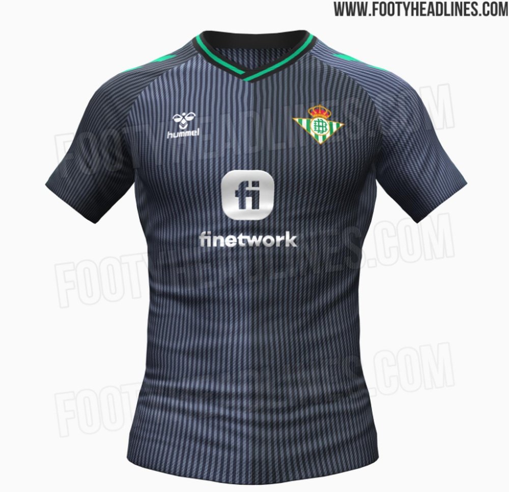 Tercera equipación del Real Betis para la temporada 2023-24 según Footy Headlines, portal especializado en equipaciones de fútbol.