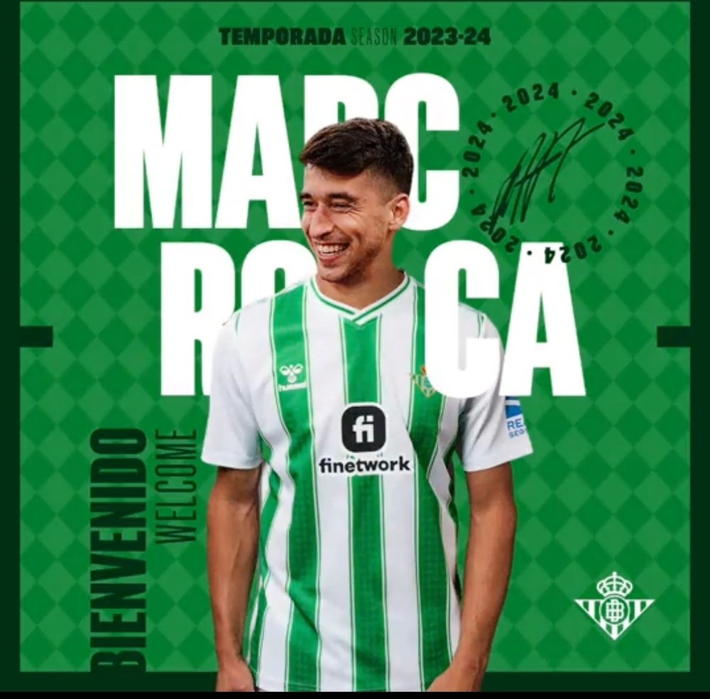 El Real Betis ha hecho oficial este lunes el fichaje de Marc Roca.- RBBa