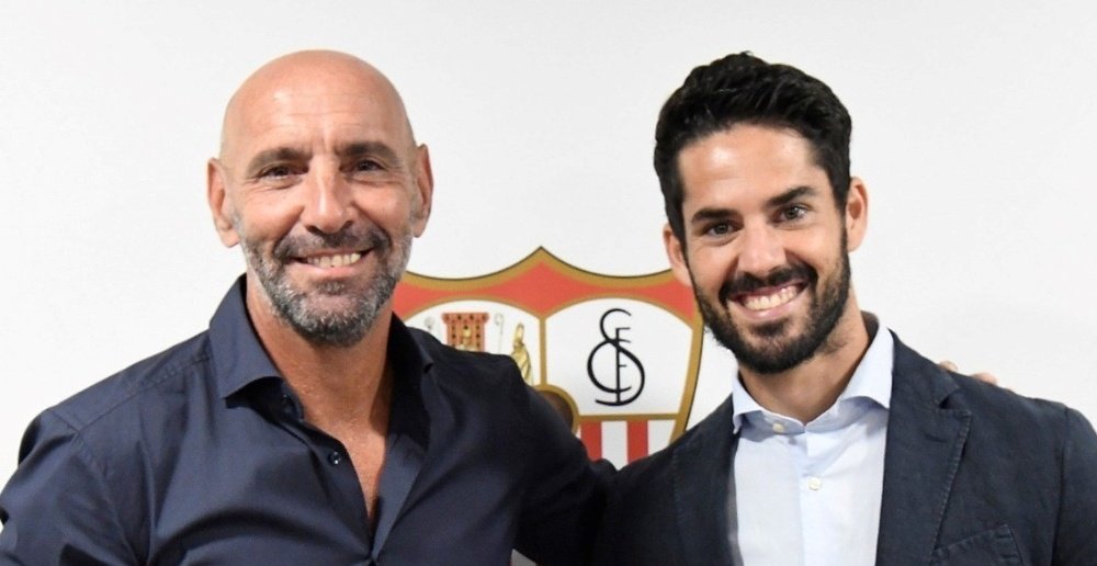 Monchi e Isco en su presentación con el Sevilla FC Foto: Sevilla FC