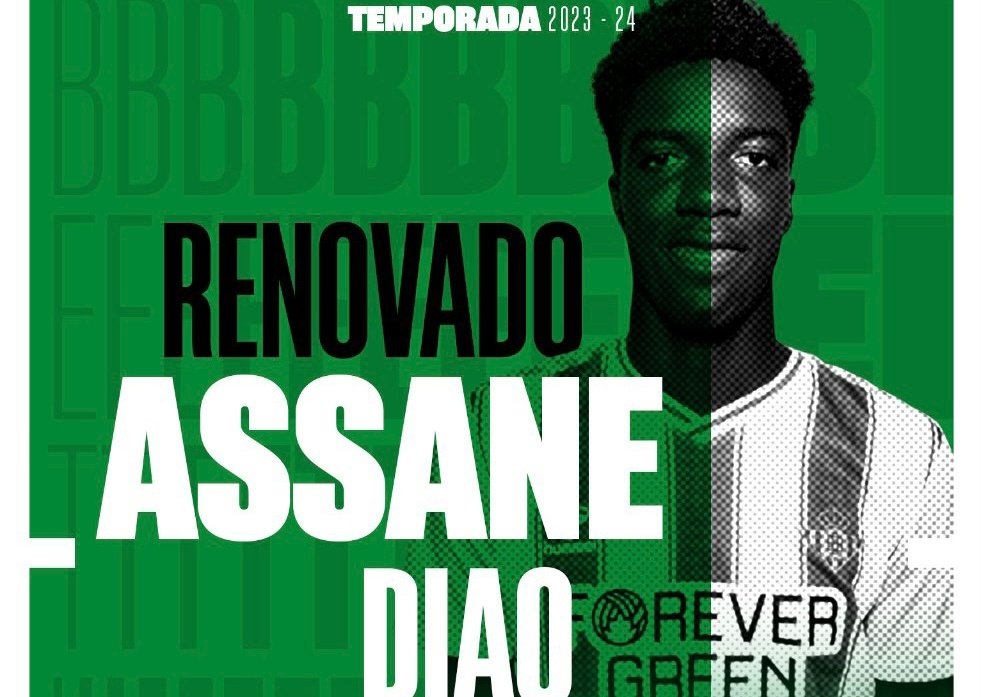 Assane Diao renueva con el Real Betis. Foto: RBB