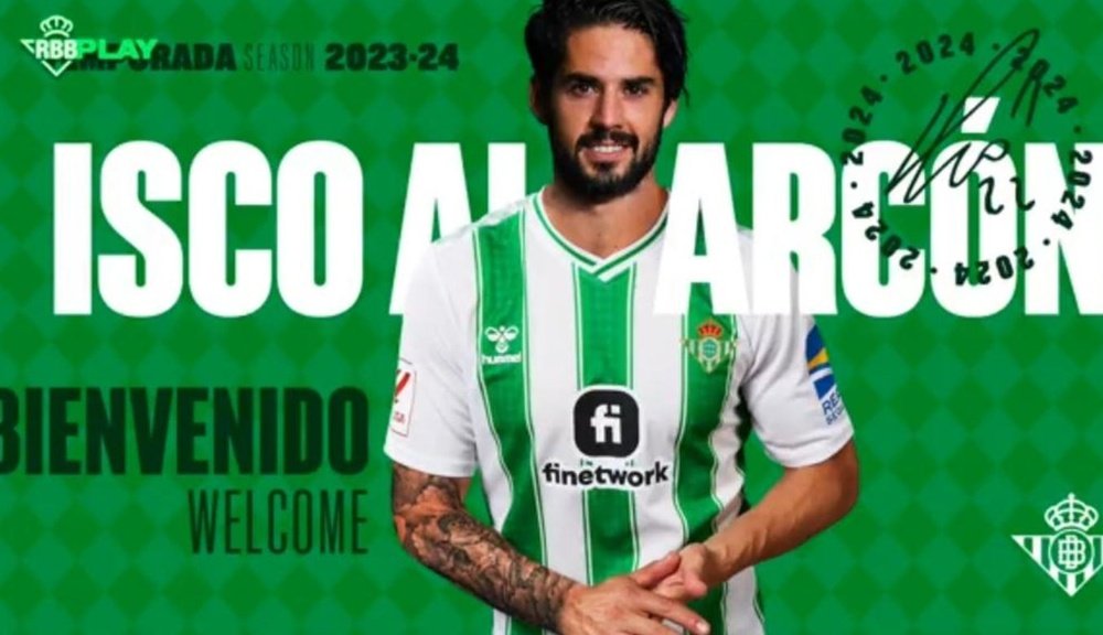 El Betis ha hecho oficial el fichaje de Isco.-