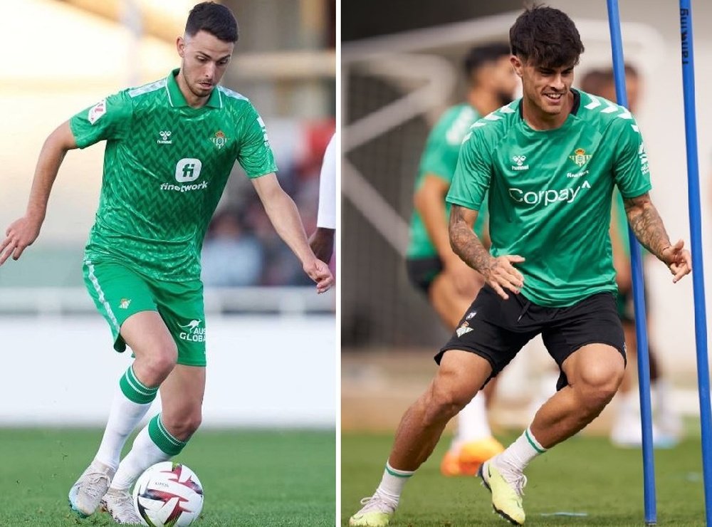 Raúl García de Haro y Juan Cruz se quedan en la primera plantilla del Real Betis y lucirán los dorsales 16 y 25 en principio.-