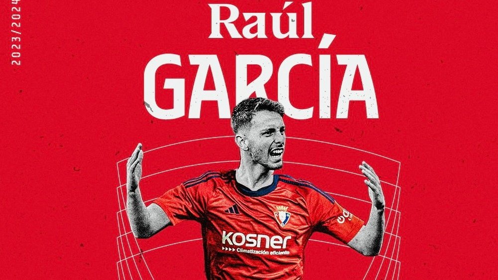 Raúl García de Haro sale traspasado a CA Osasuna. TW Osasuna